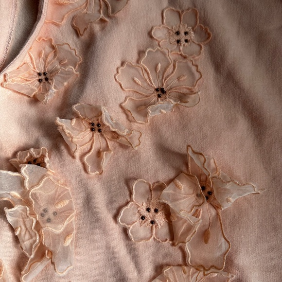 Anthropologie Floral Embellished Women’s Sleeveless Top - Peach-Medium - Picture 2 of 4